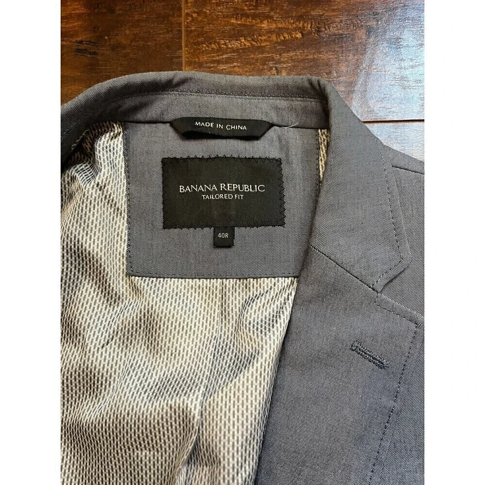 Banana Republic Mens Tailored Fit Slim Stretch Suit/Sport Coat Sz 40R
